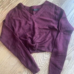 Maroon Sweater With Knot